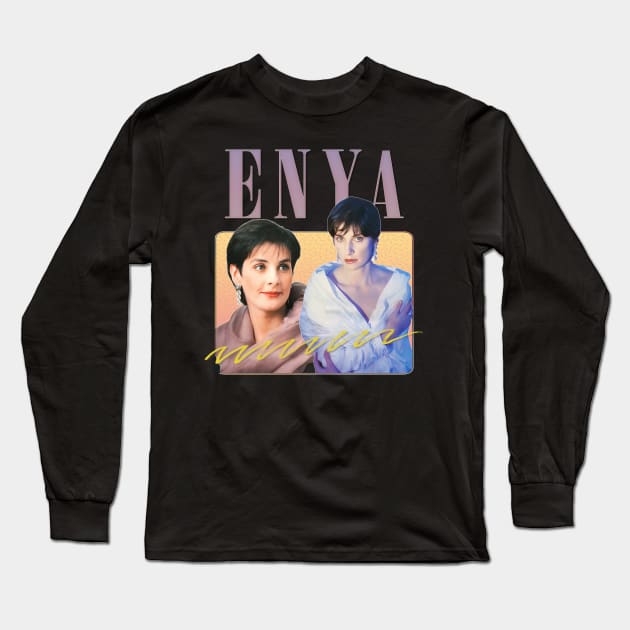 Enya 90s Aesthetic Long Sleeve T-Shirt by DankFutura